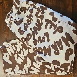 NWOT PacSun Brown and Cream Patterned Pants